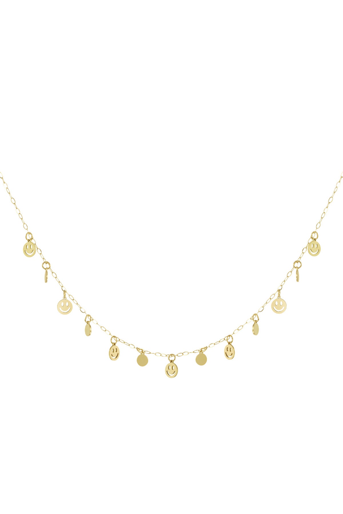 LOD of Love gouden ketting met speelse smiley bedels