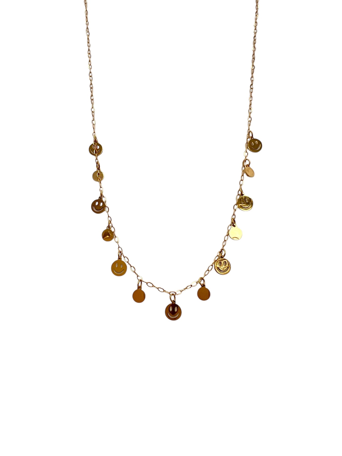 LOD of Love gouden ketting met speelse smiley bedels