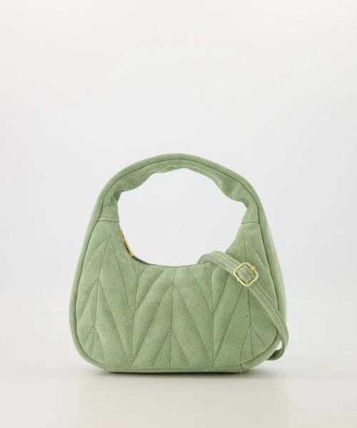 LOD of Love -  Suede Handtas Saliegroen
