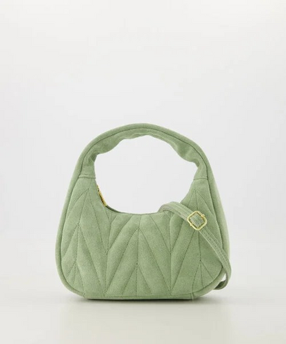 LOD of Love -  Suede Handtas Saliegroen