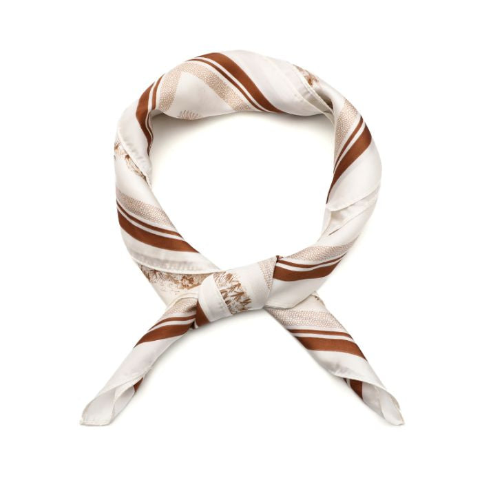 LOD of Love - Tropisch Print Sjaaltje – Beige/Bruin