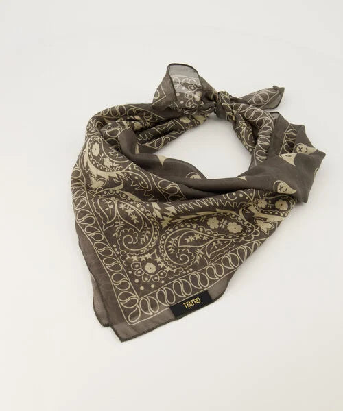 LOD of Love - Astrid Groot Sjaals met print Donkerbruin