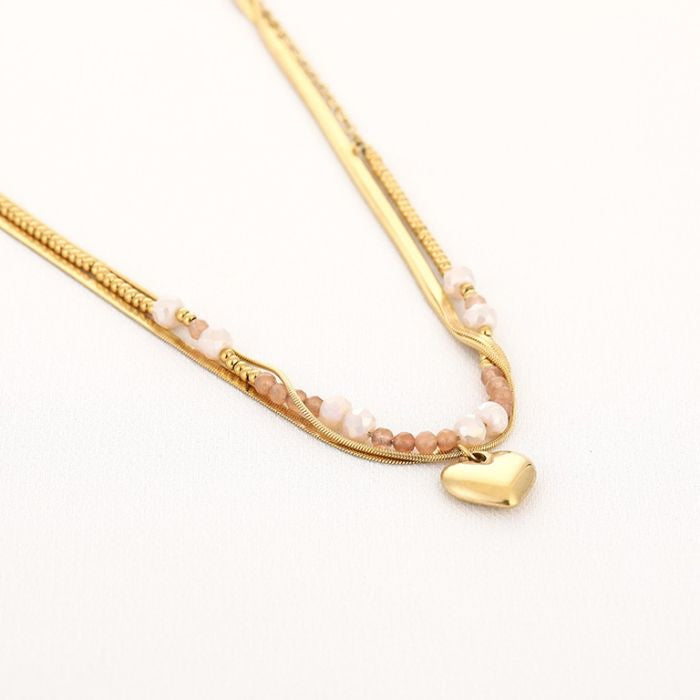 LOD of Love - Double Chain Ketting Beige