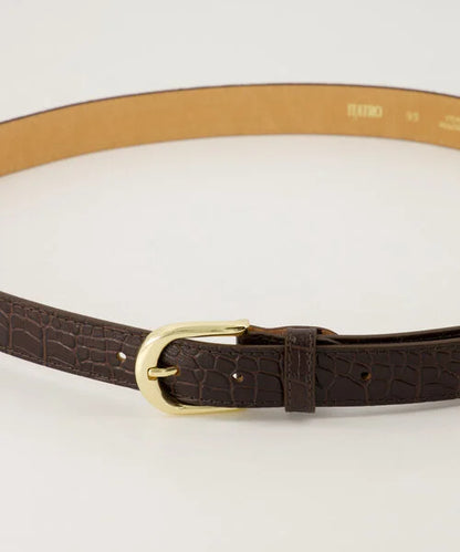 LOD of Love - Suus Croco Riemen met gesp Donkerbruin